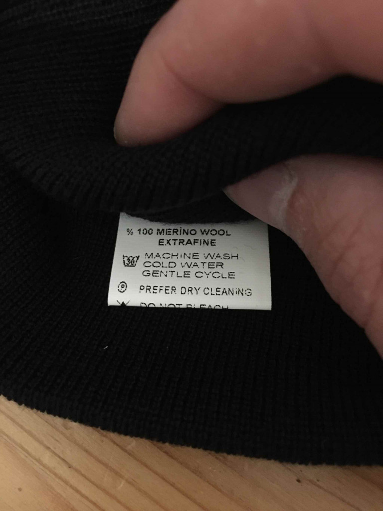 Bekleidungs-Etikett 100% Merino-Wolle
